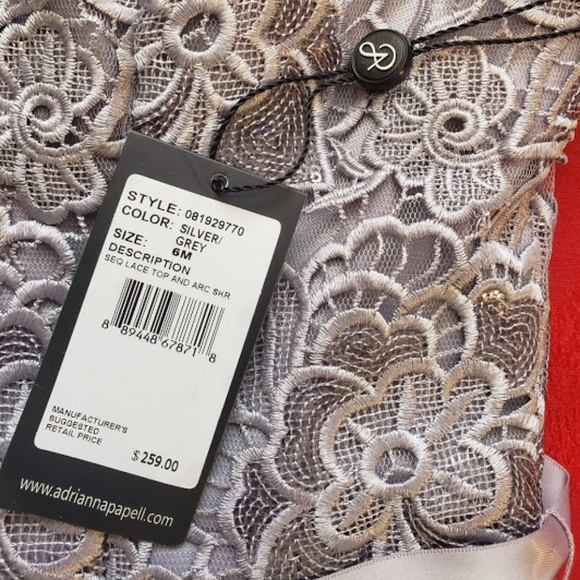 Adrianna Papell Sequin Lace Bodice and Arcadia Ski - Picture 4 of 8